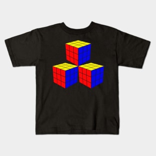 Three Rubik Cubes in a Triangle Kids T-Shirt